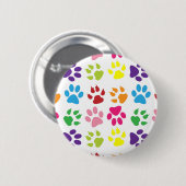 Farbige Pfoten, Hundepfoten, Katzenpaws Button (Vorne & Hinten)