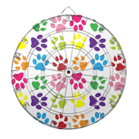 Farbige Pfoten, Hundepfoten, Katzenpaws Dartscheibe (vorne)