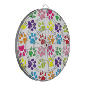 Farbige Pfoten, Hundepfoten, Katzenpaws Dartscheibe (Vorderseite Links)