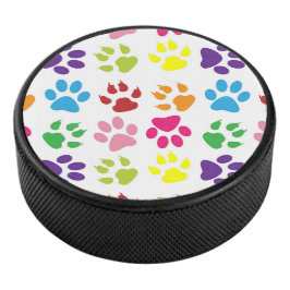 Farbige Pfoten, Hundepfoten, Katzenpaws Eishockey Puck