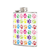 Farbige Pfoten, Hundepfoten, Katzenpaws Flachmann (Links)