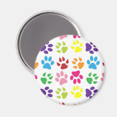 Farbige Pfoten, Hundepfoten, Katzenpaws Magnet (Vorderseite/Rückseite)