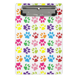 Farbige Pfoten, Hundepfoten, Katzenpaws Mini Klemmbrett