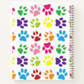 Farbige Pfoten, Hundepfoten, Katzenpaws Notizblock (Rückseite)