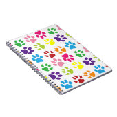 Farbige Pfoten, Hundepfoten, Katzenpaws Notizblock (Rechte Seite)