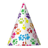 Farbige Pfoten, Hundepfoten, Katzenpaws Partyhütchen (Rückseite)