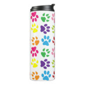 Farbige Pfoten, Hundepfoten, Katzenpaws Thermosbecher (Nach links gedreht)