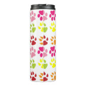 Farbige Pfoten, Hundepfoten, Katzenpaws Thermosbecher (Rückseite)