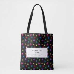 Farbige Pfotenabdrücke Professionelles Tier-Salon Tasche