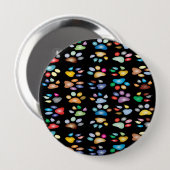 Farbige Pfotendrucke Button (Vorne & Hinten)