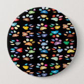 Farbige Pfotendrucke Button (Vorderseite)