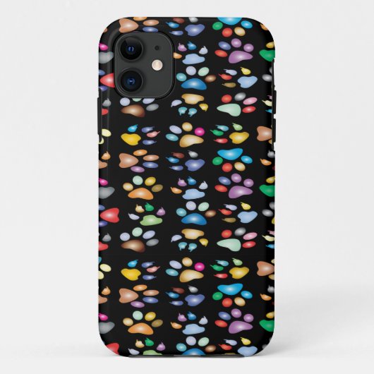 Farbige Pfotendrucke Case-Mate iPhone Hülle (Rückseite)