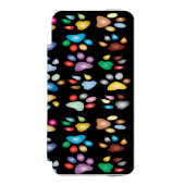 Farbige Pfotendrucke Incipio iPhone Geldbeutel-Hülle (Folio Vorderseite)