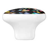 Farbige Pfotendrucke Keramikknauf (Seitenansicht)