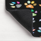 Farbige Pfotendrucke Mousepad (Ecke)