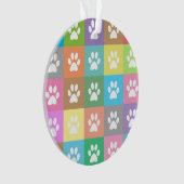 Farbige Pfotenmuster Ornament (Vorderseite)