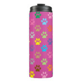 Farbige Pfotenmuster Thermosbecher (Vorderseite)