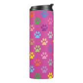 Farbige Pfotenmuster Thermosbecher (Nach links gedreht)