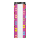 Farbige Pfotenmuster Thermosbecher (Rückseite)
