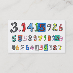 Farbige Pi berechnet Visitenkarte