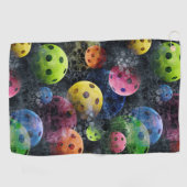 Farbige Pickleball-Muster Sweattuch Golfhandtuch (Horizontal)