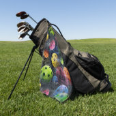 Farbige Pickleball-Muster Sweattuch Golfhandtuch (Gras)