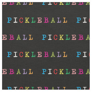 Farbige Pickleball-Schrift schwarz Stoff