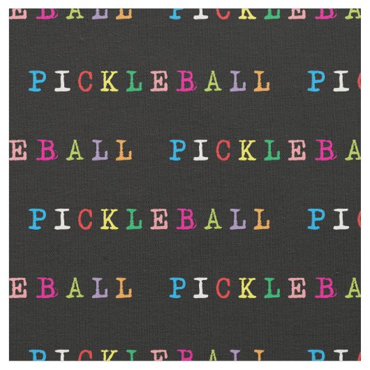Farbige Pickleball-Schrift schwarz Stoff (Nahaufnahme)