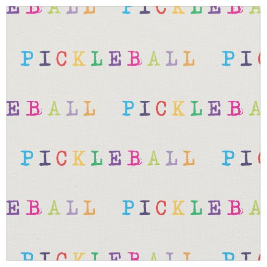 Farbige Pickleball-Schrift weiß Stoff (Nahaufnahme)