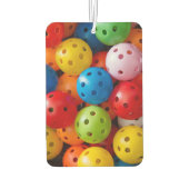 Farbige Pickleballs, benutzerdefinierter Text Autolufterfrischer (Rückseite)