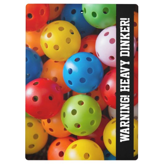 Farbige Pickleballs, benutzerdefinierter Text Klemmbrett (Rückseite)