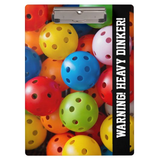 Farbige Pickleballs, benutzerdefinierter Text Klemmbrett (Vorderseite)