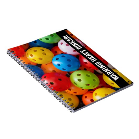 Farbige Pickleballs, benutzerdefinierter Text Notizblock (Rechte Seite)