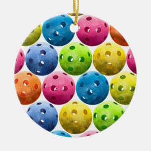 Farbige Pickleballs Keramik Ornament