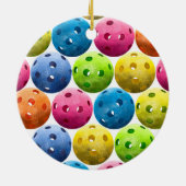 Farbige Pickleballs - Keramik Ornament (Hinten)