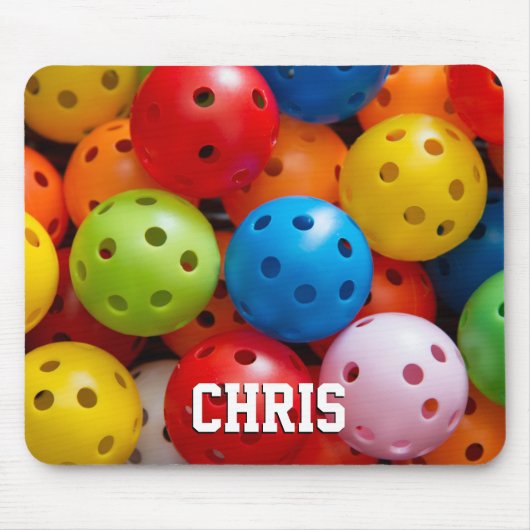 Farbige Pickleballs Mousepad (Vorne)