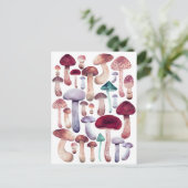 Farbige Pilze Aquarellbilder Postkarte (Stehend Vorderseite)