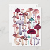 Farbige Pilze Aquarellbilder Postkarte (Vorne/Hinten)