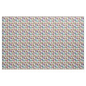 Farbige Pilze auf weißem Hintergrund Textil Stoff (Yard (91,4 cm))