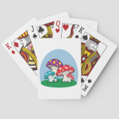 Farbige Pilze, die Karten spielen Spielkarten (Rückseite)