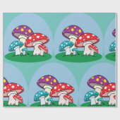 Farbige Pilze Geschenkpapier (Flach)