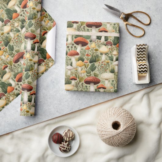 Farbige Pilze - Geschenkpapier (Kunsthandwerk)