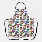 Farbige Pilze im weißen Hintergrund Schürze (Vorderseite)