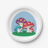 Farbige Pilze Pappteller (Vorderseite)