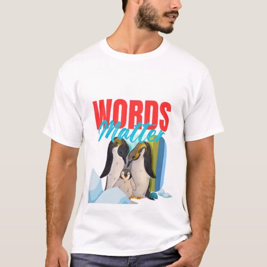 Farbige Pinguinfamilienliebe T-Shirt (Vorderseite)