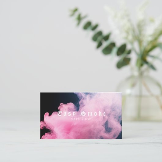 Farbige Pink Smoke Vape Shop Visitenkarte (Stehend Vorderseite)