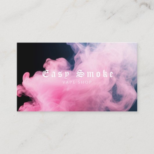 Farbige Pink Smoke Vape Shop Visitenkarte (Vorderseite)