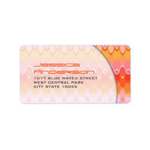 Farbige Pink Zig Zag Muster Mod Waves Adresse Adressaufkleber
