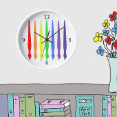 Farbige Pinsel, einfach, modern, farbig Uhr