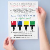 Farbige Pinsel, Maler und Dekorator Flyer (Hand)